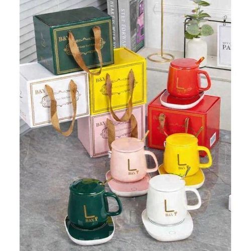 5 Pack Tasse à café en céramique de gravité électrique chauffant, cuillère.