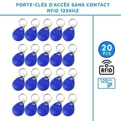 علامة RFID قابلة لإعادة الكتابة 125 كيلوهرتز T5577 سلسلة مفاتيح الأمان - 20 قطعة