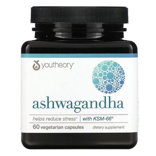 Ashwagandha، 1000 mg، [يعزز الهدوء ويساعد على تقليل التوتر] 60 كبسولة نباتية
