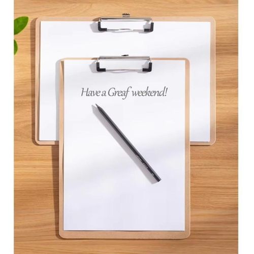 Planchette à Pince en Bois 1 Pièce Bloc Notes Bureau Écriture Support Papier