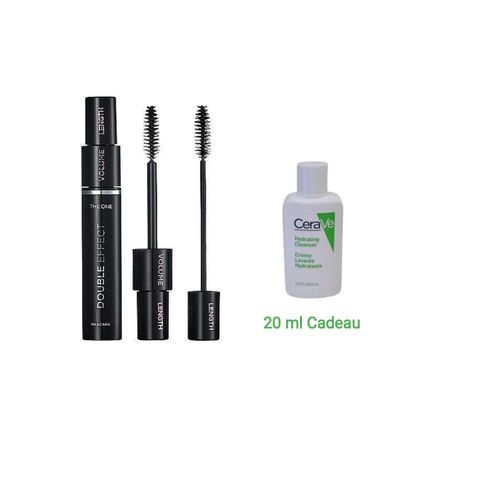 THE ONE DOUBLE EFFECT MASCARA + Crème lavante hydratante 20 ml CADEAU