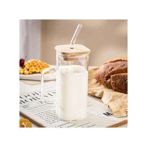 tasse Avec couvercle et paille Verres rutilisables pour caf glac jus soda boissons