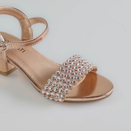 Lila – Sandales demi talon Fille en Rose doré