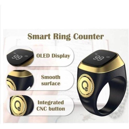 Bague Tasbih intelligente Akas 20 mm, prière islamique, rappel de l'heure de prière, compteur Tasbih avec écran OLED