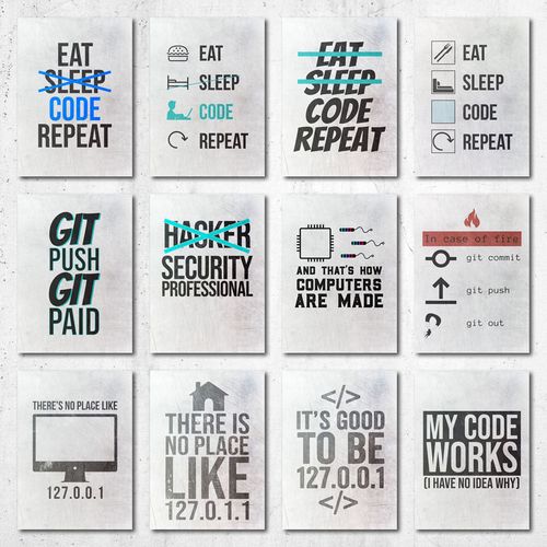 Programmer & Coding Funny Quote, Compilation 3, 12 Poster A5
