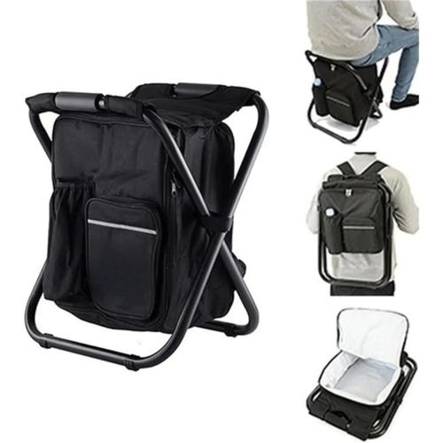 Sac à dos pliable avec siège intégré, équipement multifonction pour camping, randonnée et activités en extérieur