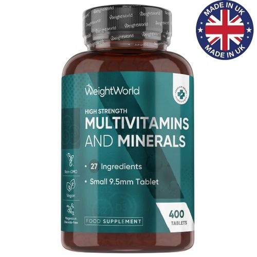 Multivitamines et Minraux 2000 mg 400 comprims Complexe de 27 nutriments essentiels Origine Angleterre UK