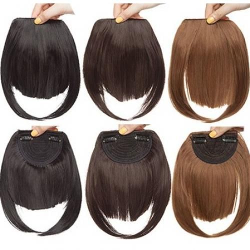 Pack 3 frange a clip marron et noir naturel