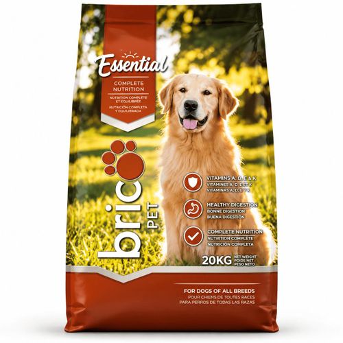 Bricopet Dog Essential 20Kg – Aliment Complet pour Chien – Nutrition Équilibrée – Toutes Races