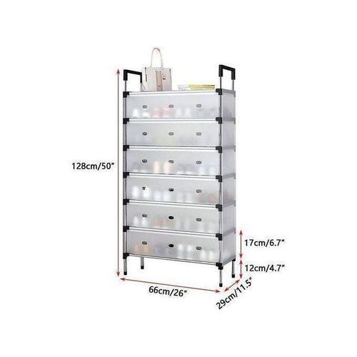 Étagère à chaussures fermée recouverte de 7 couches, placard