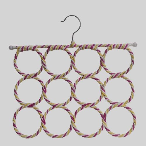 Porte-écharpe en corde à 12 anneaux Cintre foulard ceinture et cravates