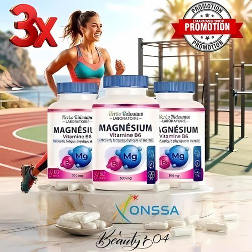 3x Bouteilles de 180 comprimés / Soutien Sommeil Complément Minéral Magnésium Vitamine B6 Natural Stacks Complexe de Magnésium Vitamine B6 Capsules Végétariennes, Renforce les défenses naturelles du corps.
