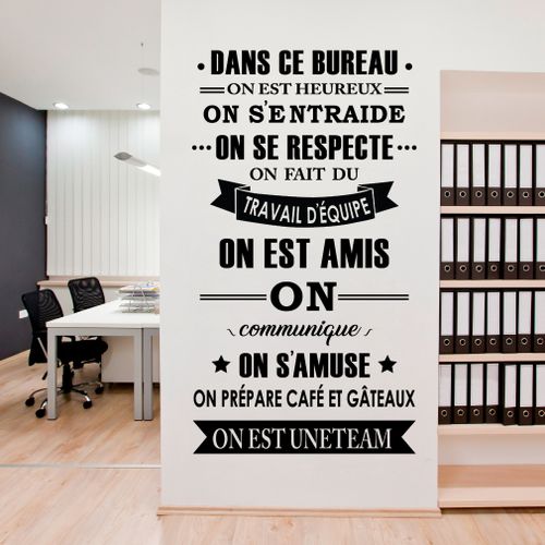 Autocollant Bureau Office Stickers vinyle stick Noir 001