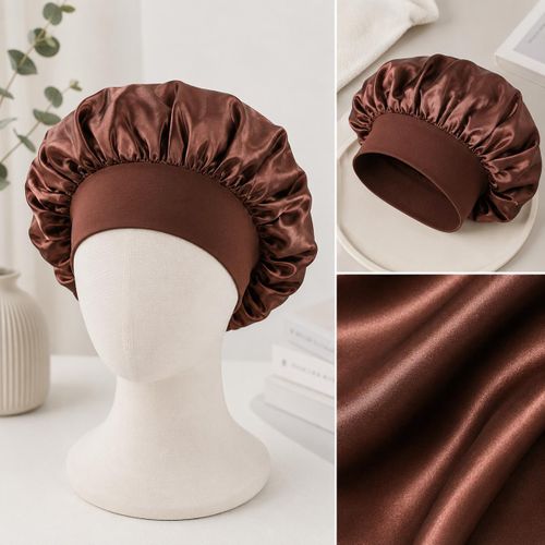 Bonnet de Nuit en Satin Réglable – Protection des Cheveux Anti-Frisottis, Anti-Casse et Confort Optimal pour Dormir