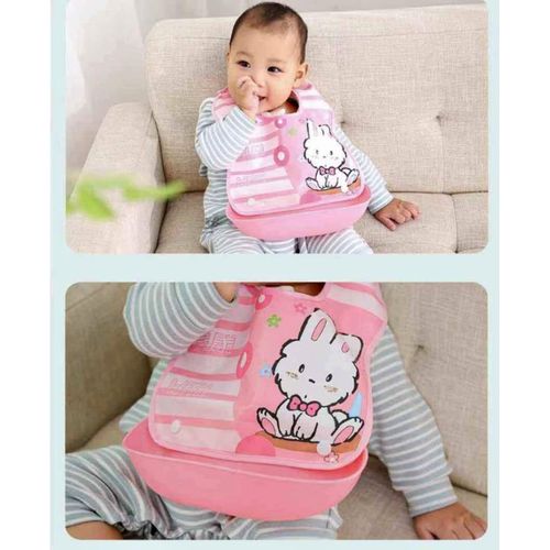 Bavoir de repas imperméable pour enfants avec poche facile à nettoyer