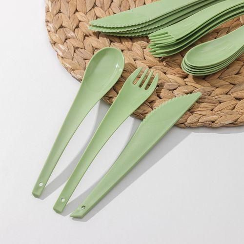 Set Réutilisable de Couverts (18 pièces), Parfait pour Voyage, Travail, et Événements Festifs