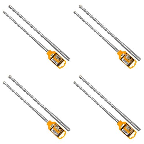 Lot de 4 - Foret SDS Plus 6x160mm - Burin Hélicoïdal pour Béton et Maçonnerie - Outil de Percussion