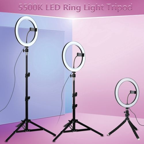 26cm Dimmable studio LED Caméra Lumière D'anneau Vidéo Lumière Annulaire Lampe avec Trépied pour Smartphone iPhone Selfie Spectacle En Direct