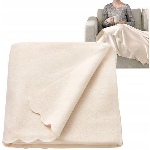 Plaid, couverture blanc cassé 160 x 120 cm (100% polyester)