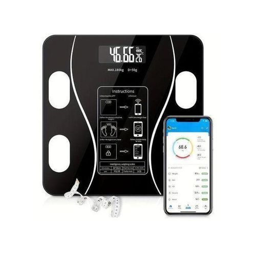 Balance Numérique Intelligente de Graisse Corporelle, Analyseur de corps complet, LED, Bluetooth