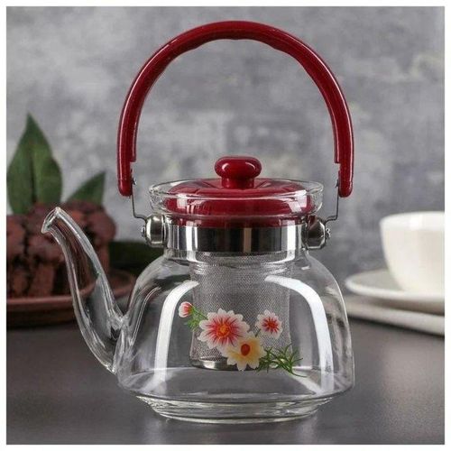 Bouilloire pour Café et Thé, en Verre, Résistante à la Chaleur avec Passoire