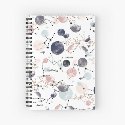 Astrology Constellation Pattern Watercolor Witchy Zodiac Sign Horoscope Spiral Notebook Bloc note