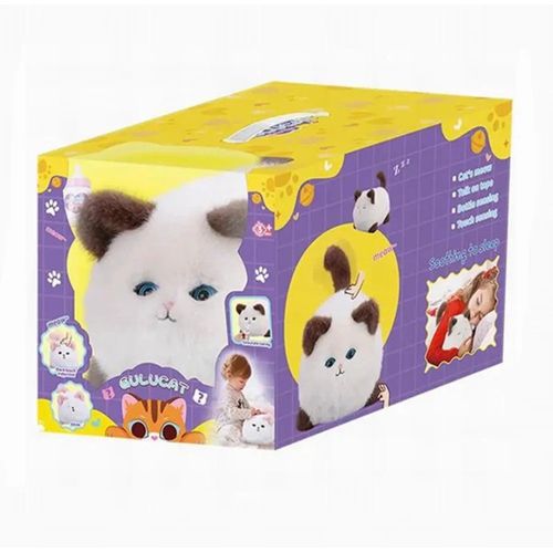 Peluche Chaton Vivant Interactive – Chat en Peluche Qui Marche, Miaule et Remue la Queue – Jouet Éducatif pour Enfants