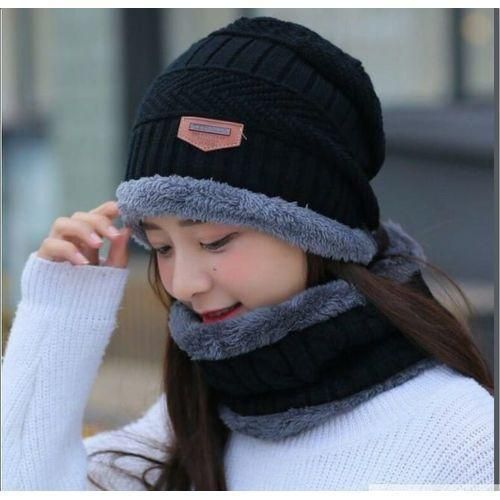 Bonnet hiver doublé polaire, cache-cou chaud, ensemble bonnet écharpe tricoté, chapeau hiver épais unisexe, tour de cou thermique, protection froid intense homme femme enfant
