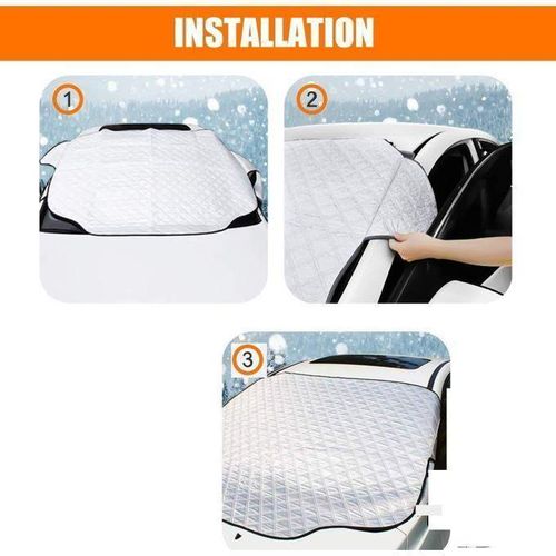 Pare-soleil robuste pour pare-brise de voiture 147x100 cm Protection UV chaleur neige et installation facile