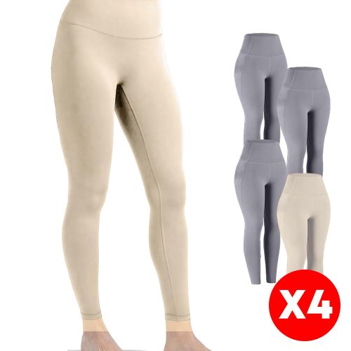 Pack De 4 Legging 3Gris+1Biege Confortable pour Femme Sous-vêtements Maison