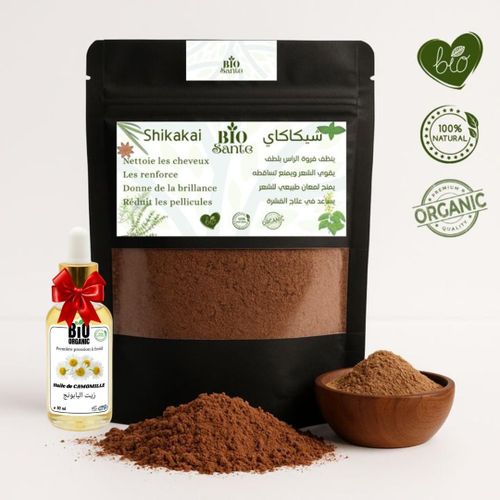 Shikakai Naturel 250g Anti Pellicules Maroc + huile de Camomille 30ml gratuit