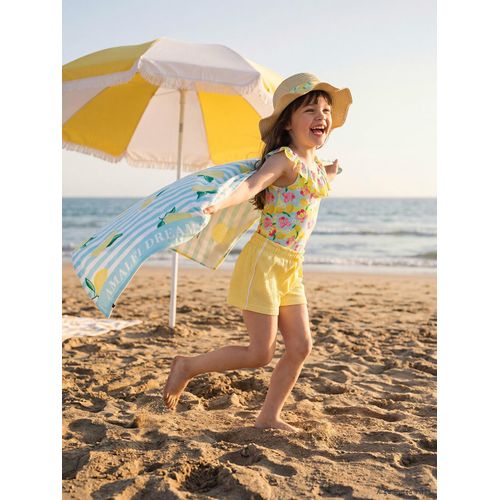 Maillot de bain à motifs à volants pour fille