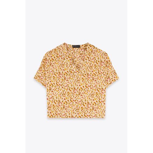 بلوزة مطبوعة باللون البيج من إيكات