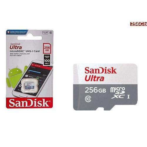Carte memoire MicroSD Ultra 256GB SDXC UHS-I 100MB/s Full hD