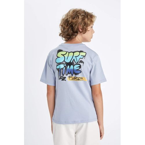 T-Shirt À Manches Courtes Imprimé à Col Rond pour Garçon