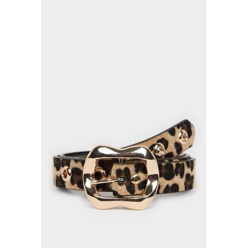 Ceinture en simili cuir motif léopard pour femme