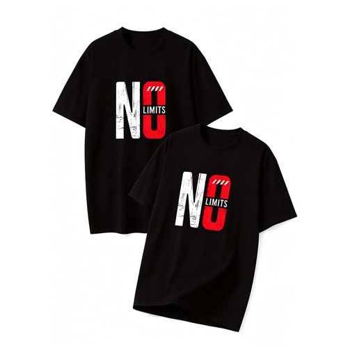 Ensemble de t-shirts pour homme : Imprimé NO LIMITS - Vêtement décontracté à la mode