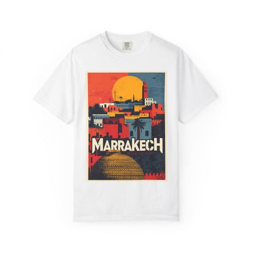 T-shirt Design URBAN STYLE VILLE MARAKESH & Unisexe 100% coton blanc