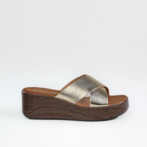 Nuda – Sandales compensées en Doré