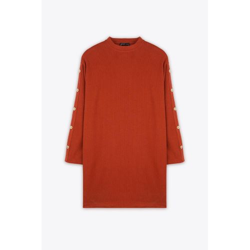 Robe Courte En Maille Orange - R4640H25