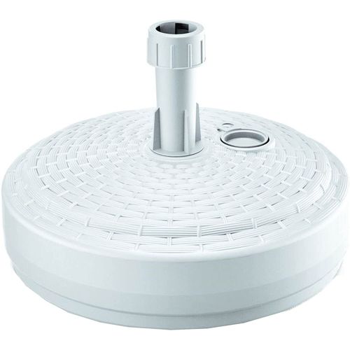 Pied de parasol vide en plastique blanc; support parasol en polypropylène