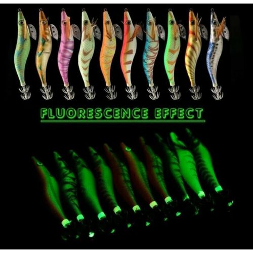 Lot De 10 pièces leurre de pêche 3.0 3D yeux appât dur Wobbler calmar avec Sac