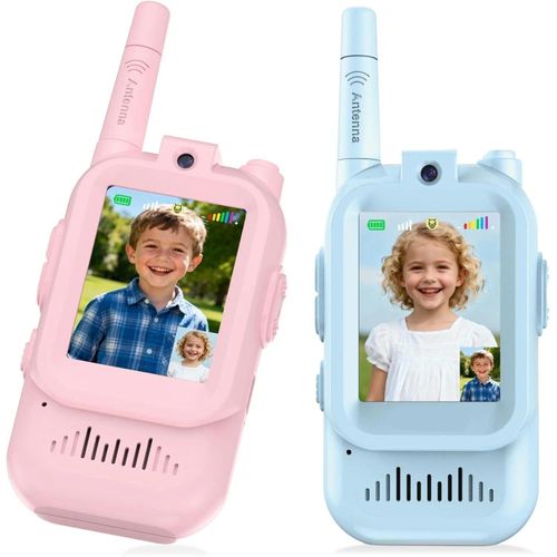 Talki-e Walki-e Vidéo Enfants – Pack de 2 avec Caméra HD, Écran, Effets de Voix et Batterie 650 mAh