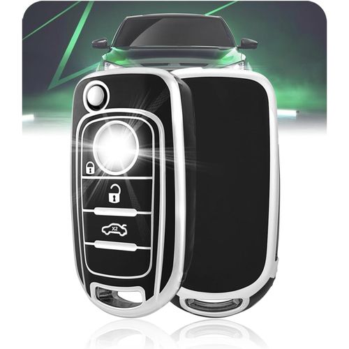 Coque Clé Voiture Étui Cle Etui Clef Protecteur Cache Cles pour Fiat 500x 500l 500 couleur et design aléatoire