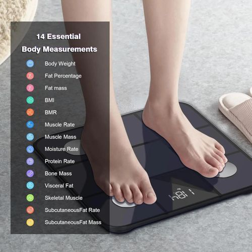 Pèse-personne impédancemétrie connecté Bluetooth et Wi-Fi pour analyse corporelle (colleur aléatoire)