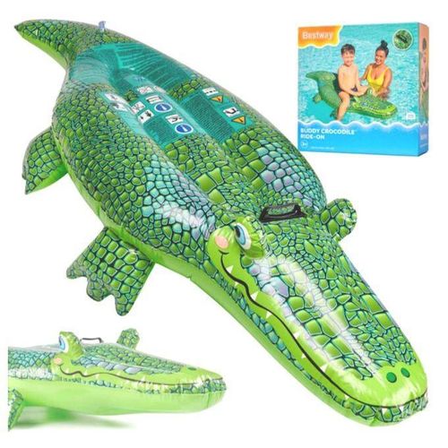 Flotteur crocodile gonflable géant pour piscine, plage et eau d'été