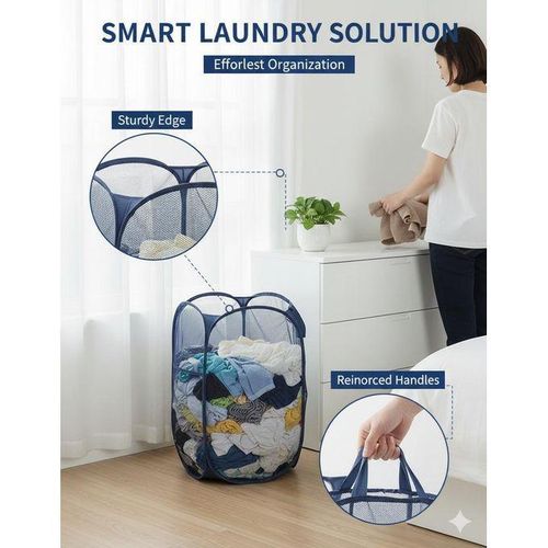 Panier à Linge Pliable avec Poignée – Bac de Rangement Portable et Résistant pour Vêtements, Jouets et Maison