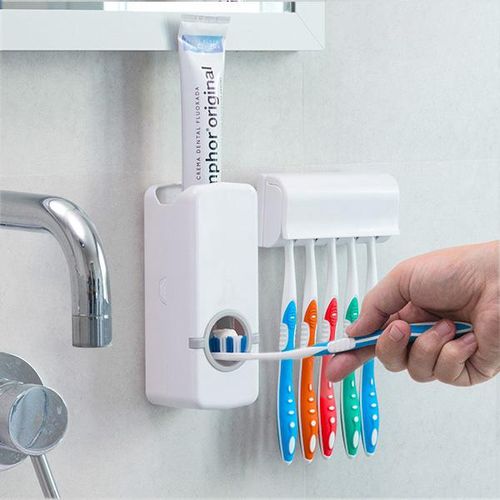 Distributeur Automatique De Dentifrice avec Porte Brosse à Dents