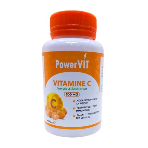 Vitamine C 500mg, Soutien Immunitaire, Énergie & Antioxydant, Complément Alimentaire Essentiel pour Vitalité Quotidienne, 60 Gélules