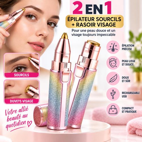 Tondeuse Sourcils Indolore Épilateur Visage 2 en 1 Rechargeable USB Portable
